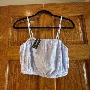 Light blue express crop tank size XS